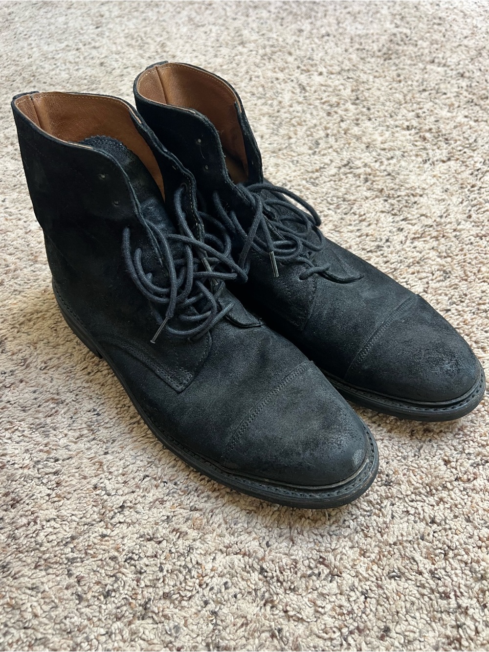 Frye Black Suede Lace Up Boot 10D Men's